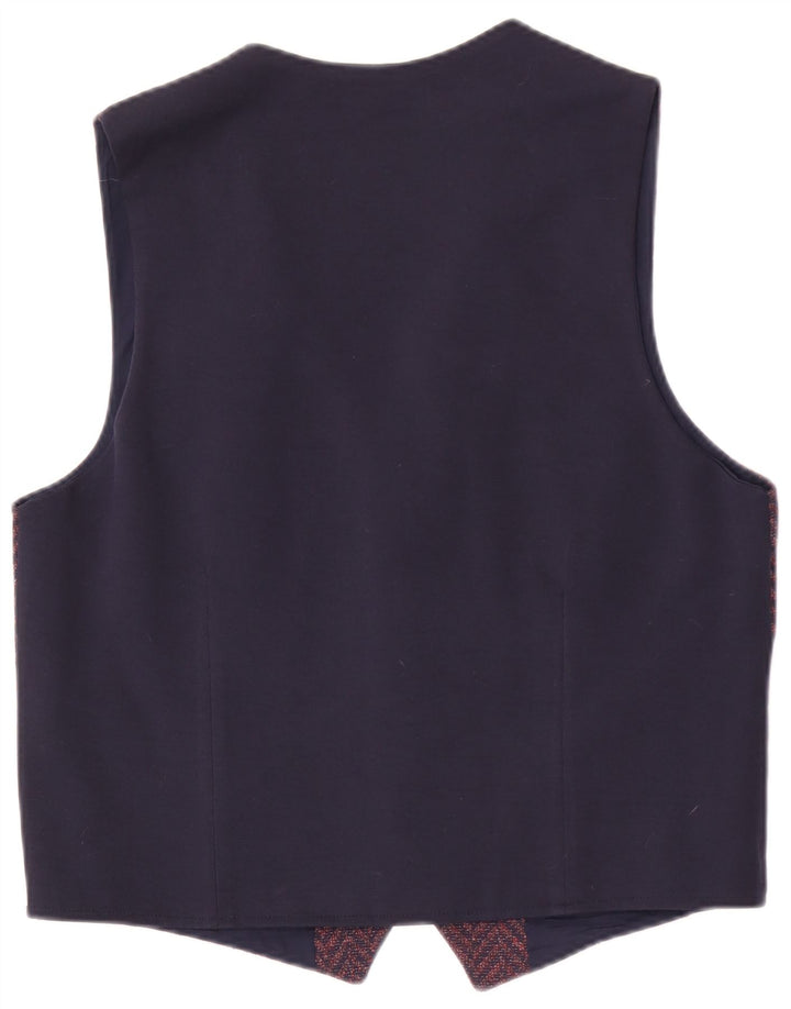 vintage Mens Gilet Moyen Violet Chevrons