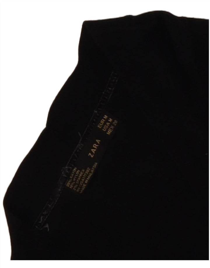 Zara Womens Crop Cardigan Pull UK 12 Moyen Noir