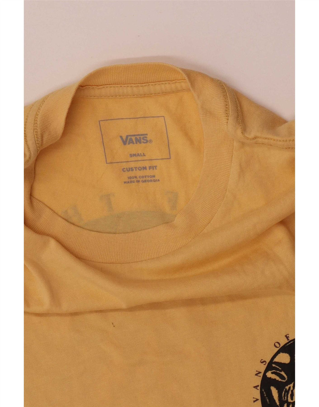 Vans T-shirt graphique ajusté sur mesure pour hommes, petit coton jaune