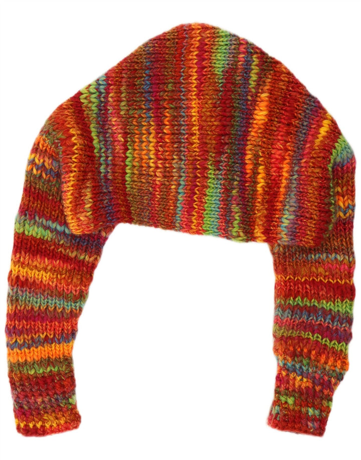 vintage Femmes Surdimensionné Boléro Jumper UK 14 Moyen Multicolore Rayé