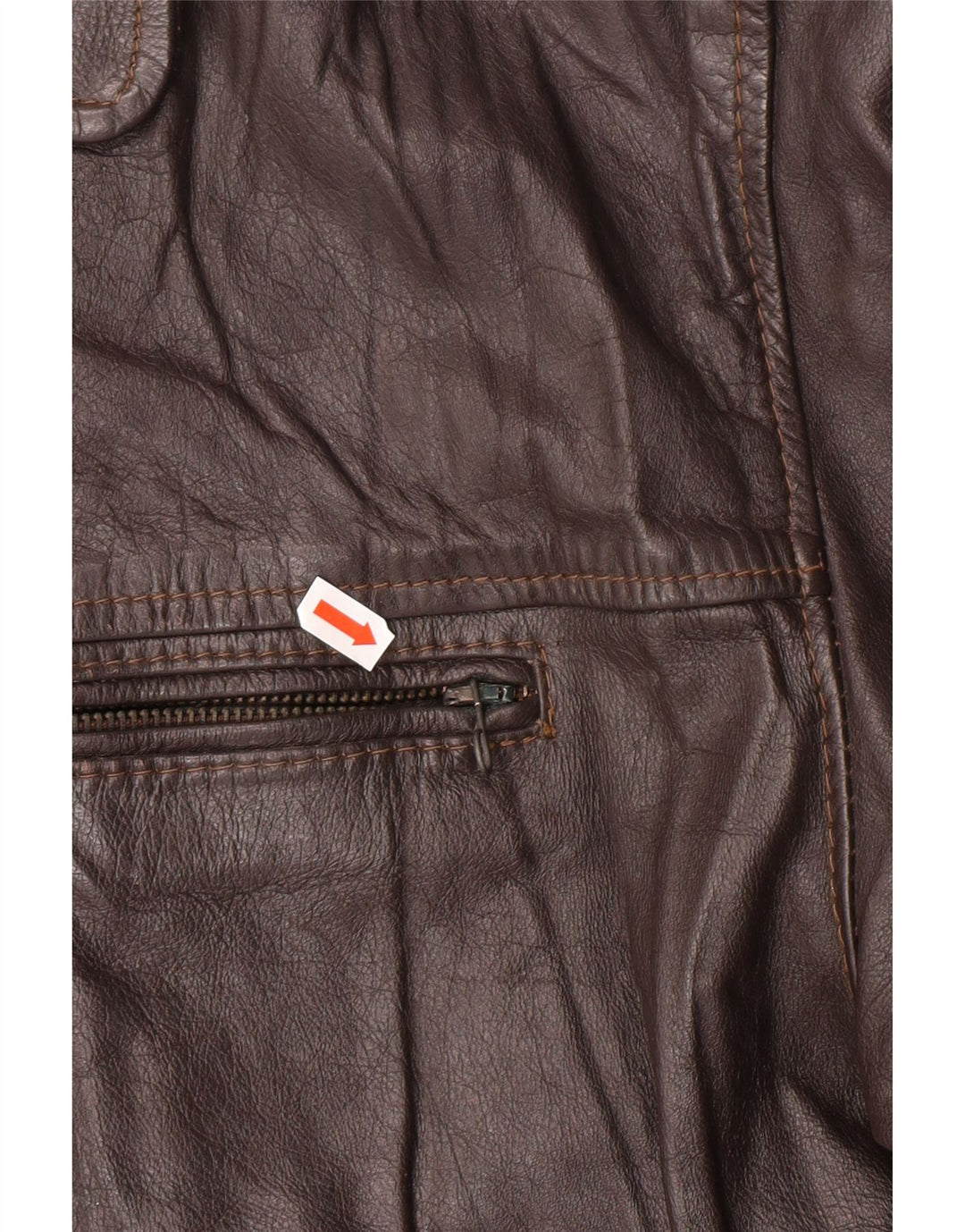 VINTAGE Veste en cuir homme UK 42 XL Cuir marron