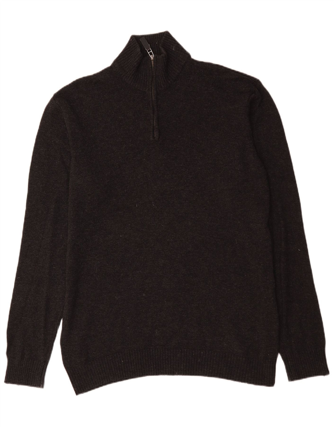 John Lewis Pull col zippé pour homme Gris moyen moucheté