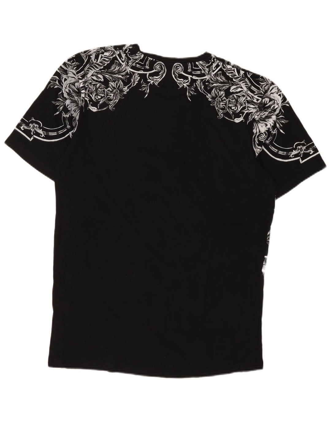 Zara Mens Graphic T-Shirt Top Large Noir Floral
