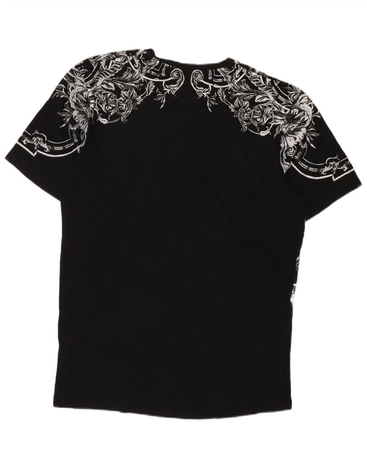 Zara Mens Graphic T-Shirt Top Large Noir Floral