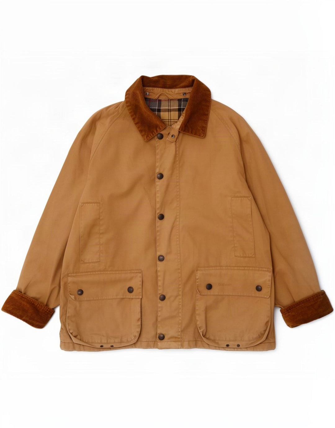 Barbour Veste en coton ciré Bedale pour homme UK 38 Beige moyen Colourblock