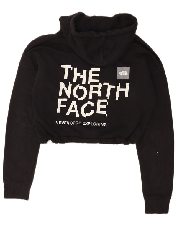 The North Face Pull à capuche graphique court pour femme UK 10 Petit coton noir