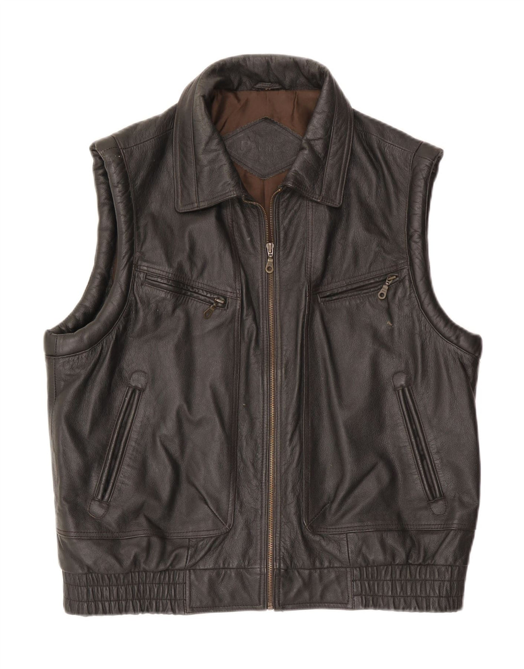 Gilet en cuir homme vintage IT 54 2XL Cuir marron