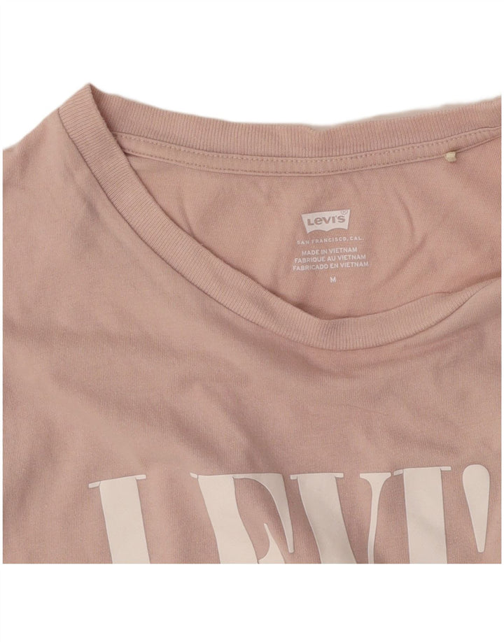 LEVI'S Womens Graphic T-Shirt Top UK 14 Medium Pink