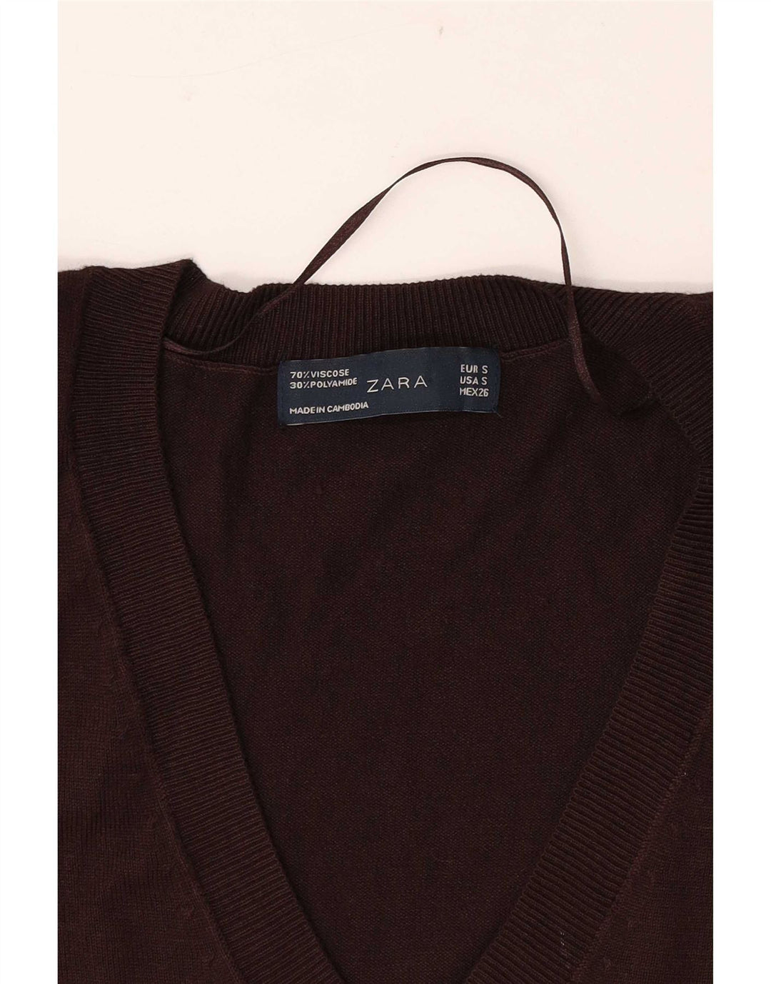 Zara Femme Débardeur UK 10 Small Marron Viscose