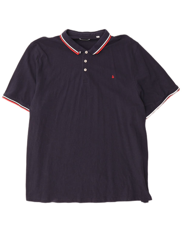 Jack & Jones Polo Homme 5XL Bleu Marine Rayé Coton