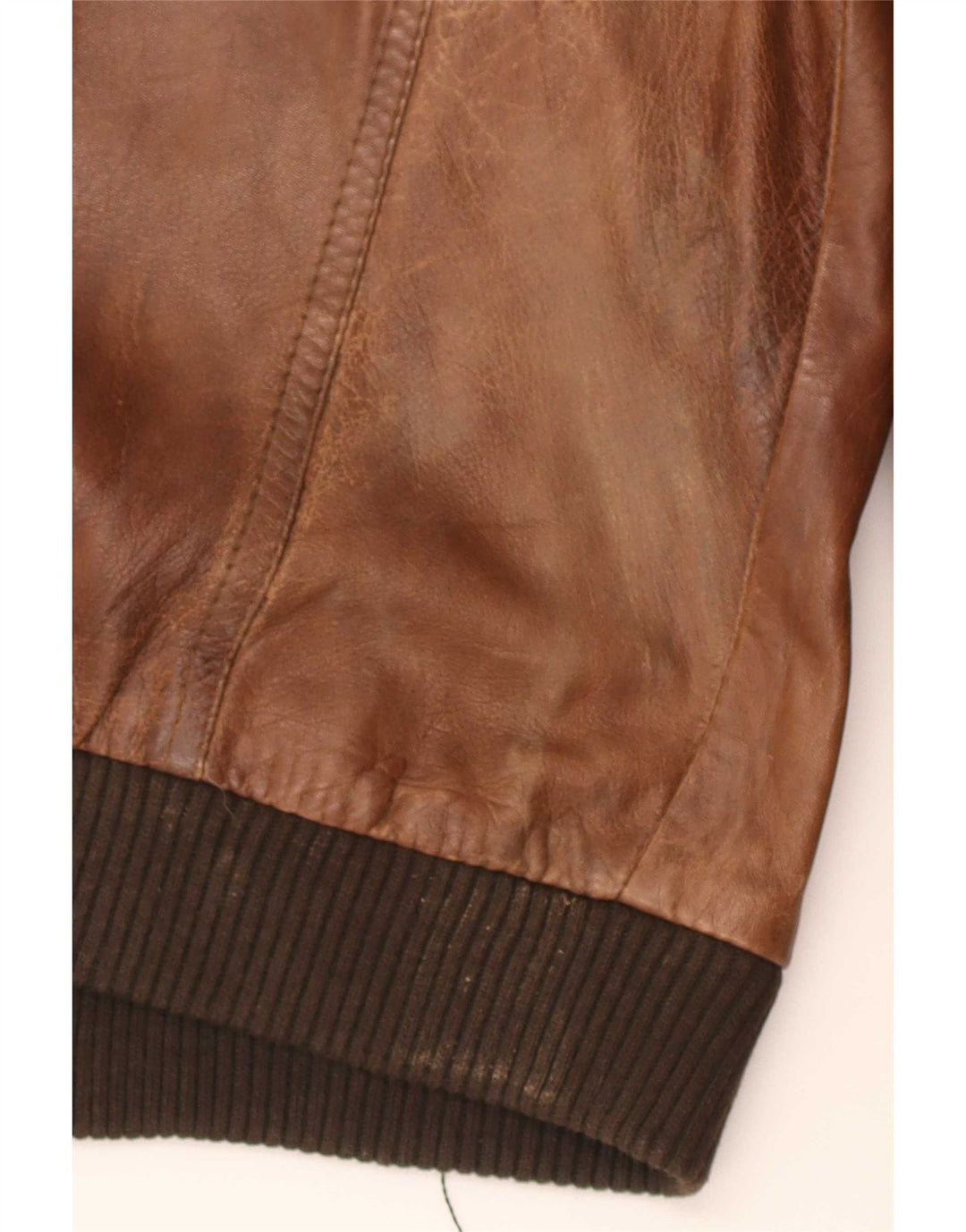 veste en cuir militaire vintage pour hommes UK 36 Petit Brun
