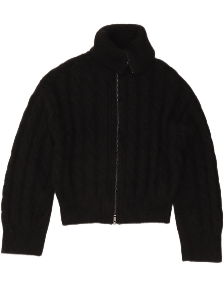 Cos Cardigan court surdimensionné pour femme UK 10 Petite laine noire