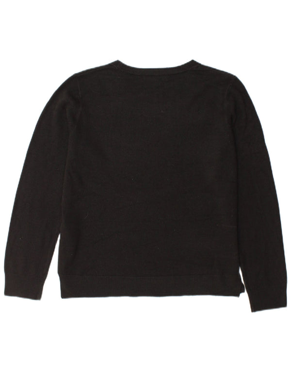 Marks & Spencer Pull à col rond pour femme UK 14 Acrylique noir moyen