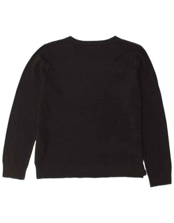 Marks & Spencer Pull à col rond pour femme UK 14 Acrylique noir moyen