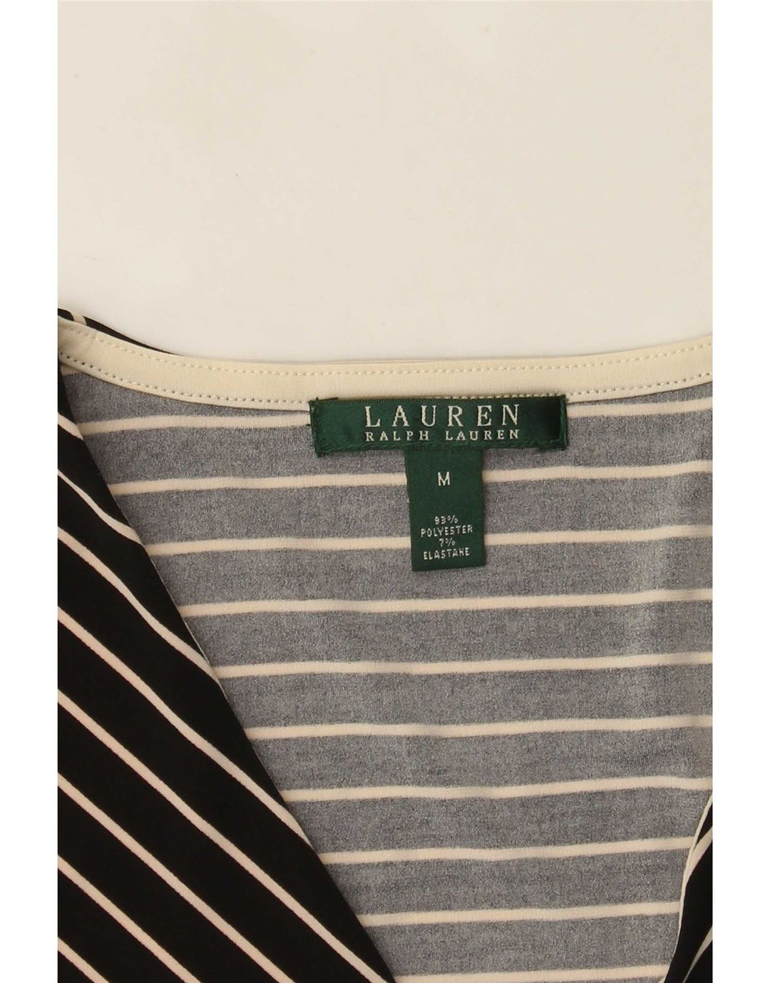 Ralph Lauren Tunique à manches 3/4 pour femme UK 12 Chevron noir moyen