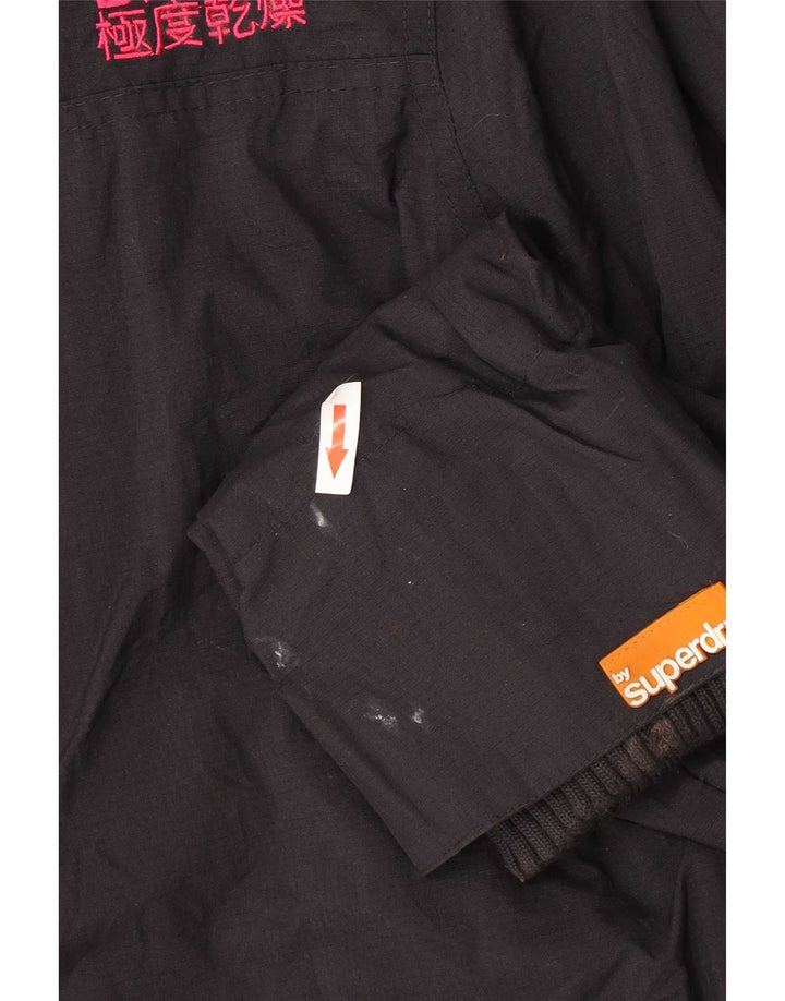 Superdry Veste coupe-vent graphique pour femme UK 16 Large Noir Nylon