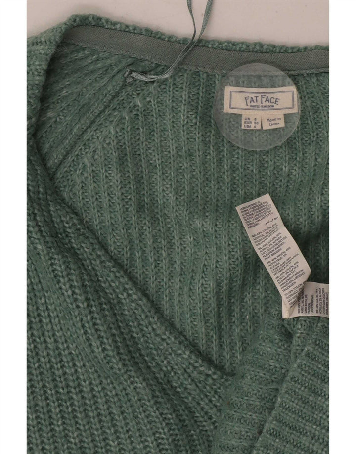 Fat Face Cardigan surdimensionné pour femme UK 8 Petit nylon vert