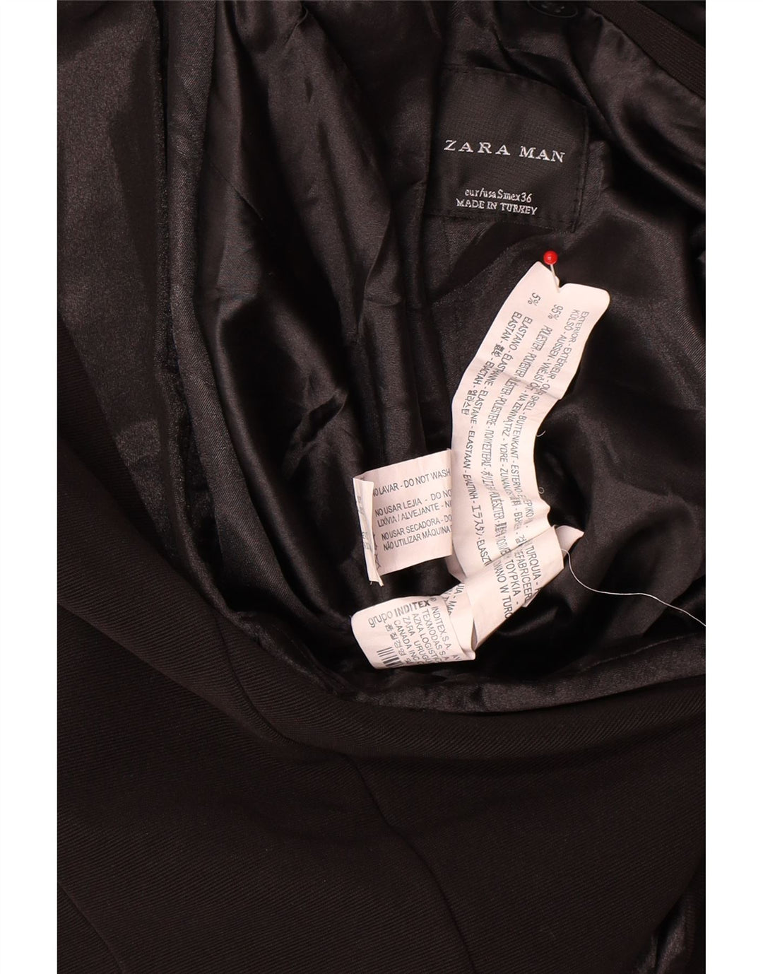 ZARA Femme 1 Bouton Blazer Veste UK 10 Petit Noir Polyester