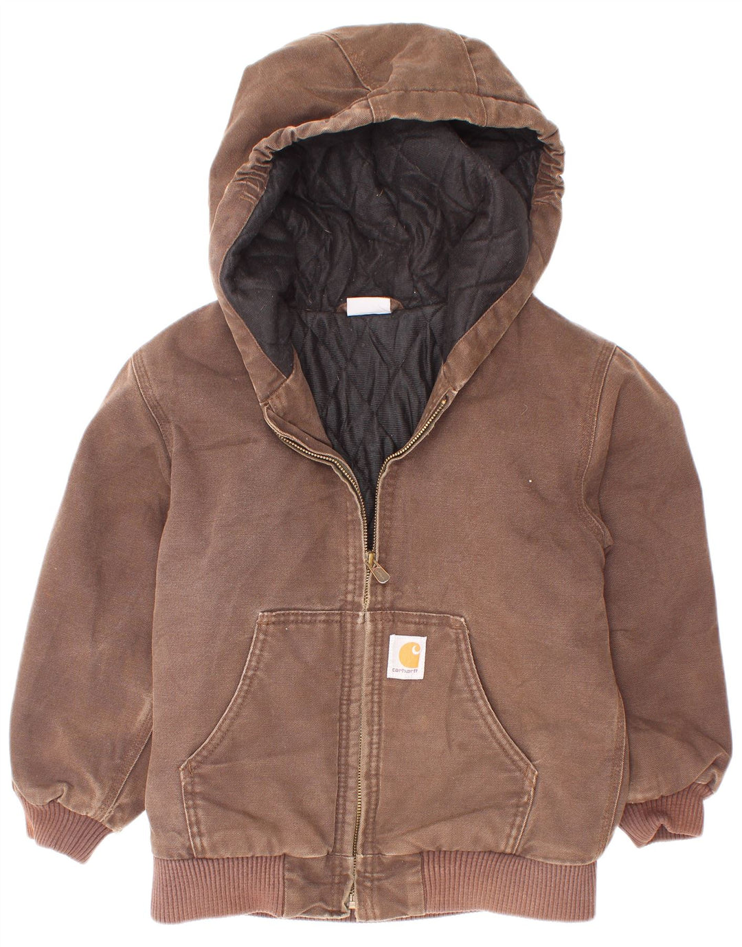 Carhartt Veste bomber à capuche pour garçon 7-8 ans Petit coton marron