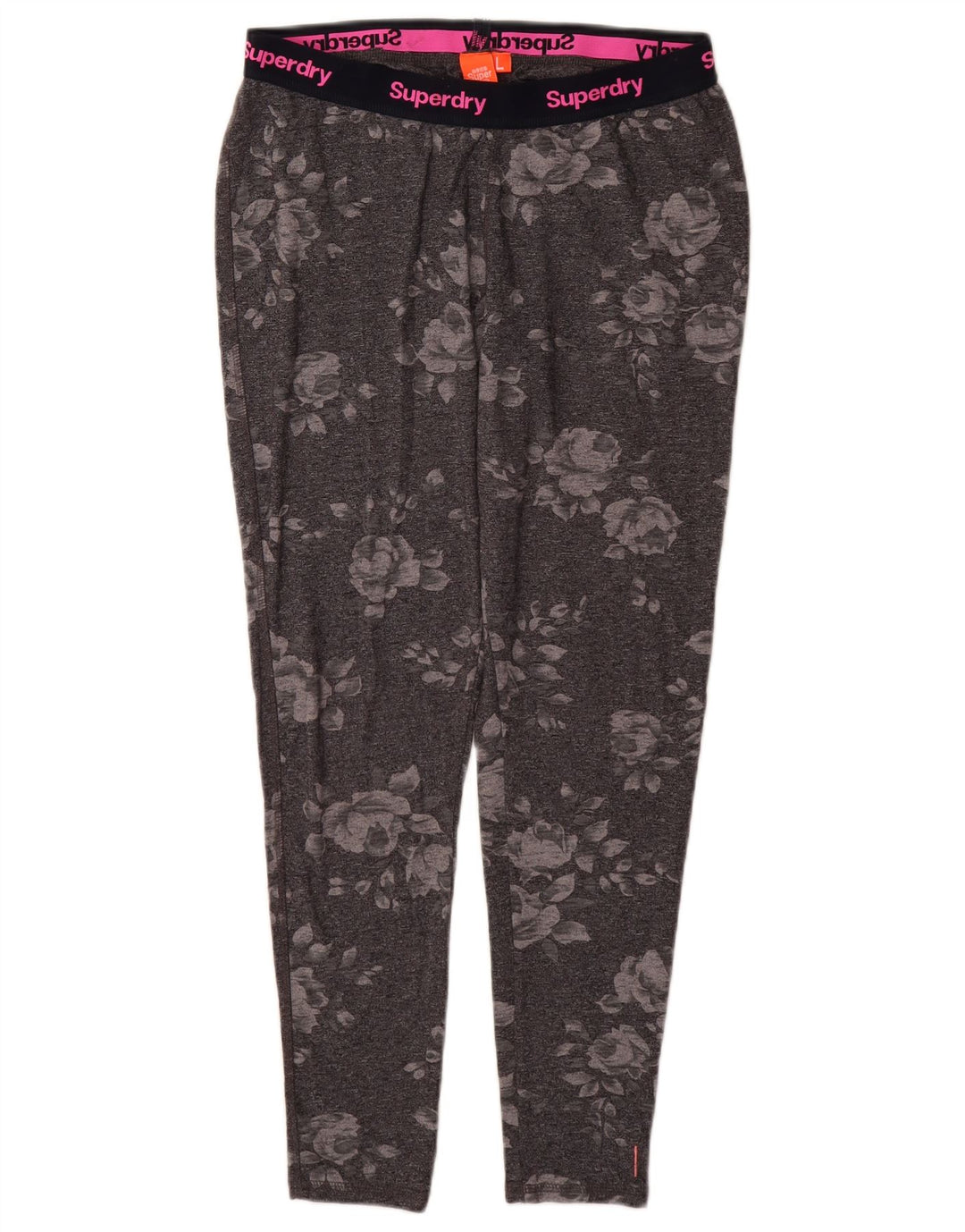 SUPERDRY Leggings graphiques pour femmes UK 14 grand coton floral gris