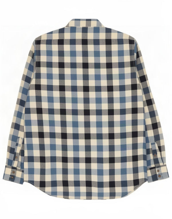 Musto Chemise en flanelle pour homme Taille 16 1/2 Grand coton à carreaux bleus