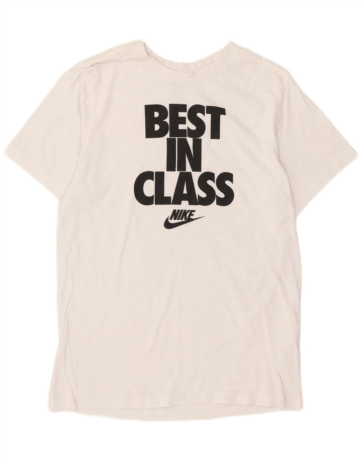 Nike T-shirt graphique pour homme en coton blanc moyen