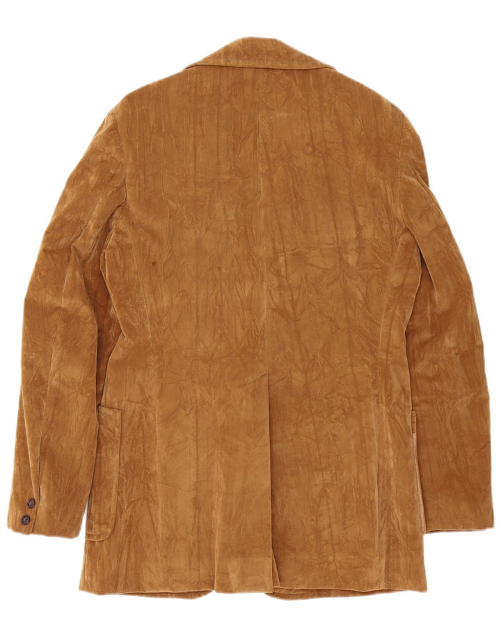 vintage Femme 2 Boutons Blazer En Daim Veste EU 38 Brun Moyen