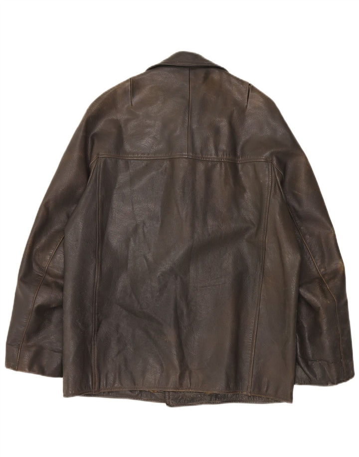 veste en cuir homme vintage IT 48 Kaki moyen
