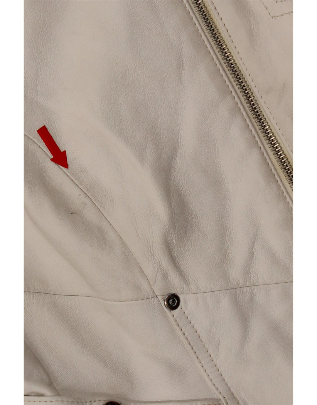Conbipel Blouson Motard En Cuir Femme IT 42 Cuir Blanc Moyen