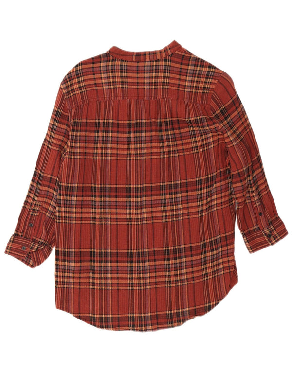 Lee Chemisier coupe décontractée à manches 3/4 pour femme UK 10 Petit carreaux marron