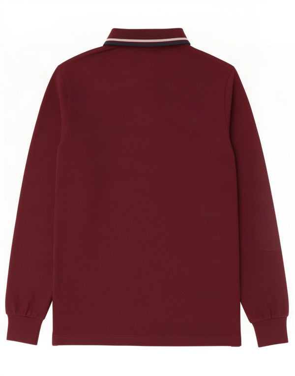 Harmont & Blaine Polo à Manches Longues Coupe Étroite Homme Bordeaux Moyen