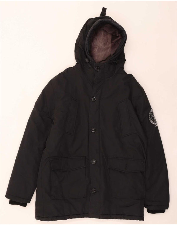 Superdry Manteau matelassé à capuche pour hommes UK 44 2XL Noir Polyester