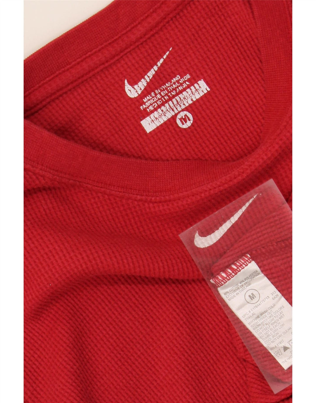 NIKE Womens Graphic Top Long Sleeve UK 12 Medium Red Cotton Vintage Nike and Second-Hand Nike from Messina Hembry 