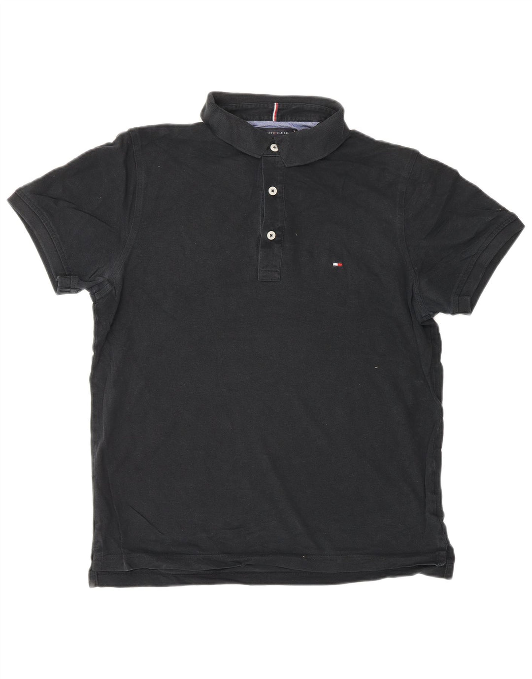 TOMMY HILFIGER Polo Slim Fit Homme Coton Noir Moyen