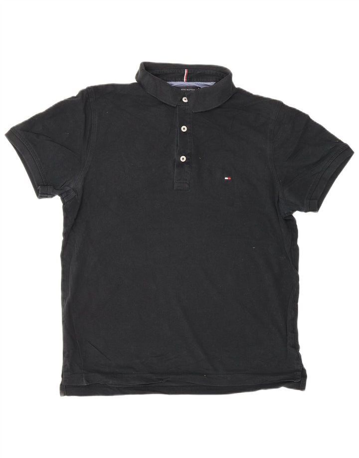 TOMMY HILFIGER Polo Slim Fit Homme Coton Noir Moyen