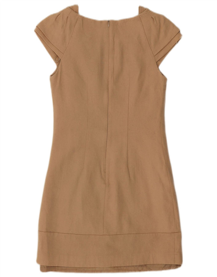 Oasis Robe fourreau pour femme UK 8 Petite laine beige