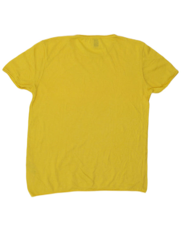 Zara Homme T-Shirt Top Jaune Moyen Coton
