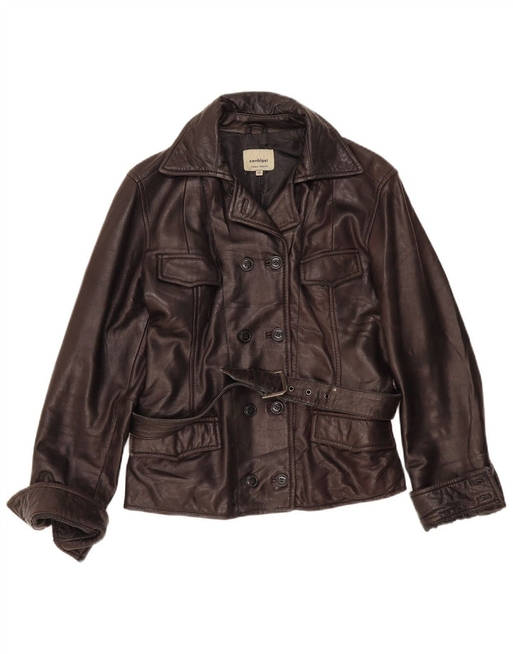 Conbipel Veste en Cuir Femme IT 46 Grand Cuir Marron