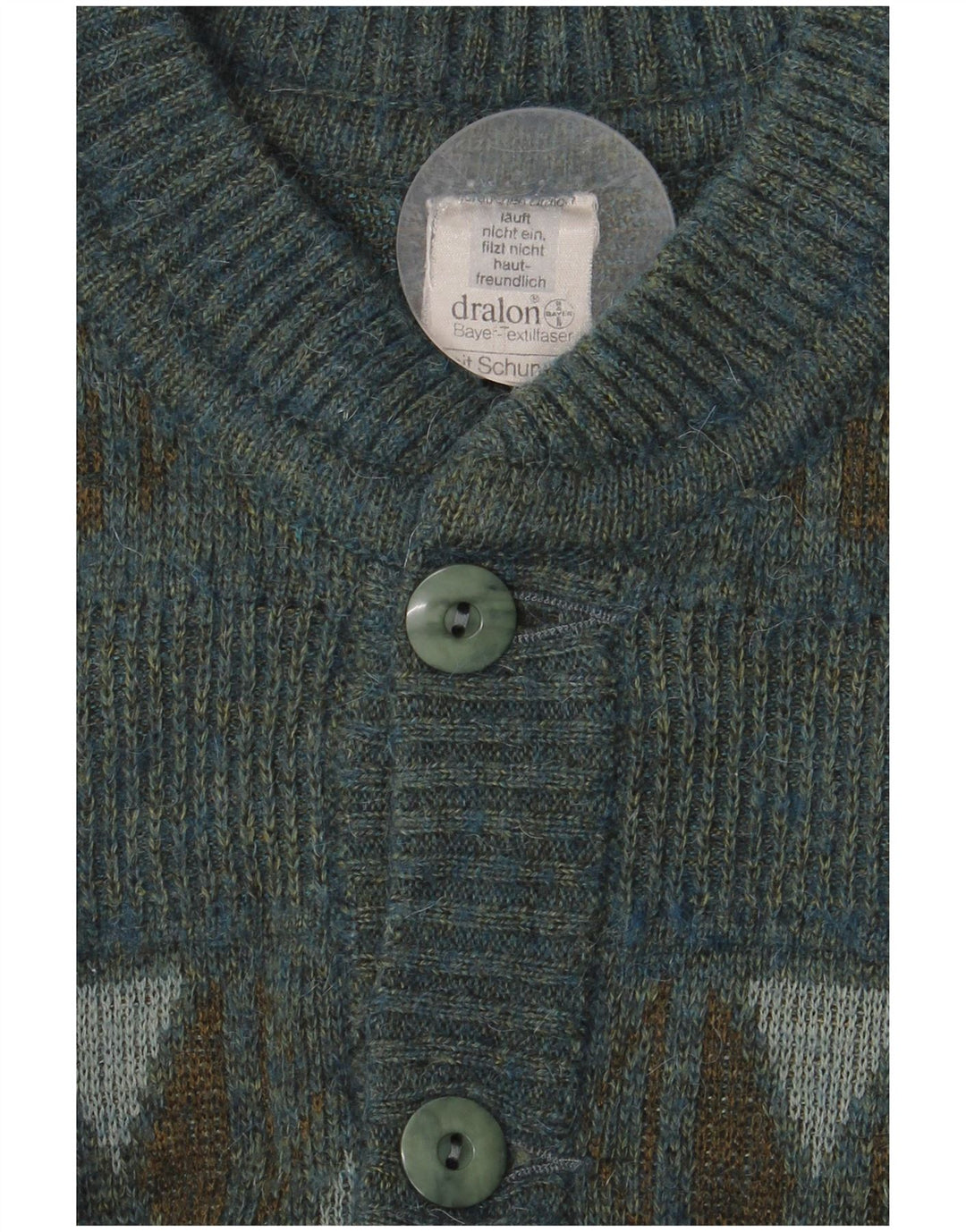 DRALON Pull Cardigan Homme Moyen Multicolore Géométrique Polyacrylique