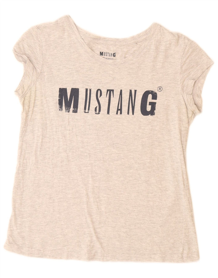 MUSTANG T-Shirt Graphique Femme UK 6 XS Gris Moucheté