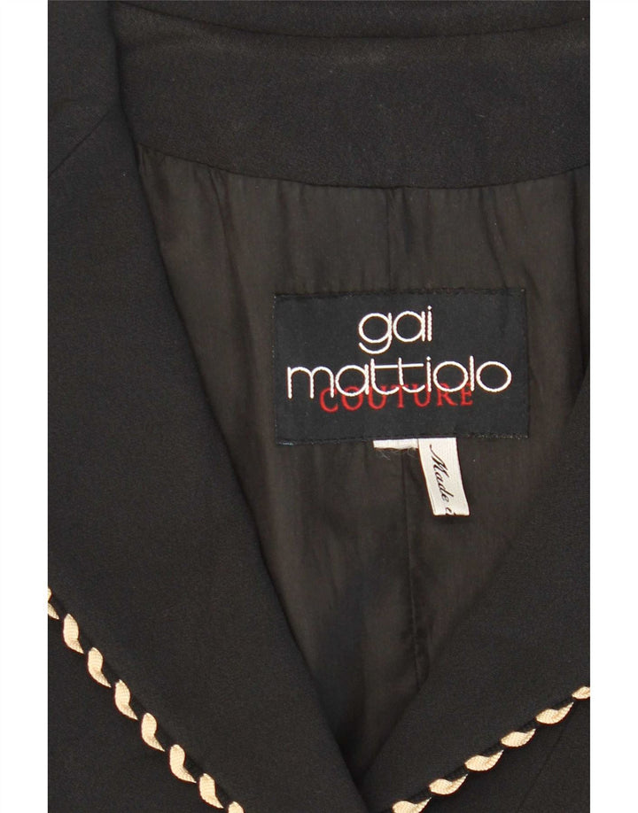 Gai Mattiolo Veste Blazer 3 Boutons Femme UK 14 Viscose Noir Moyen