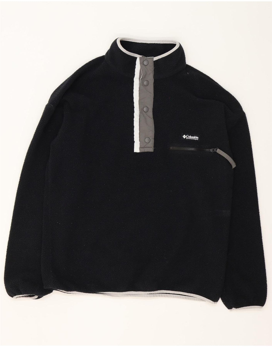 Columbia Pull polaire à col boutonné pour homme Taille L Noir Polyester
