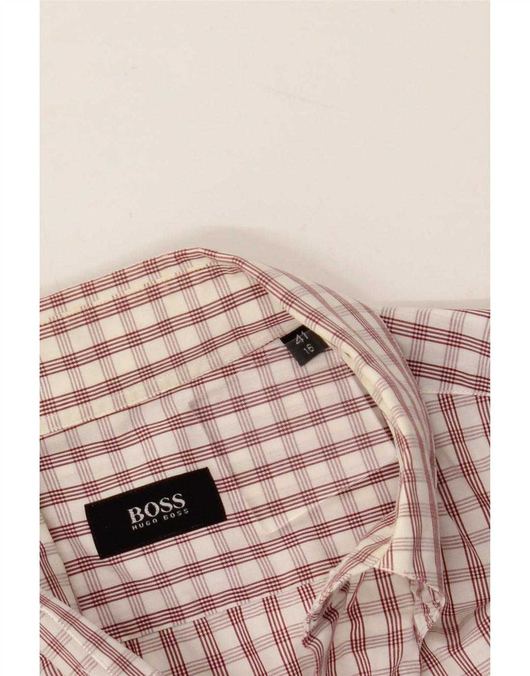 HUGO BOSS Chemise homme taille 16 41 grand coton à carreaux blanc