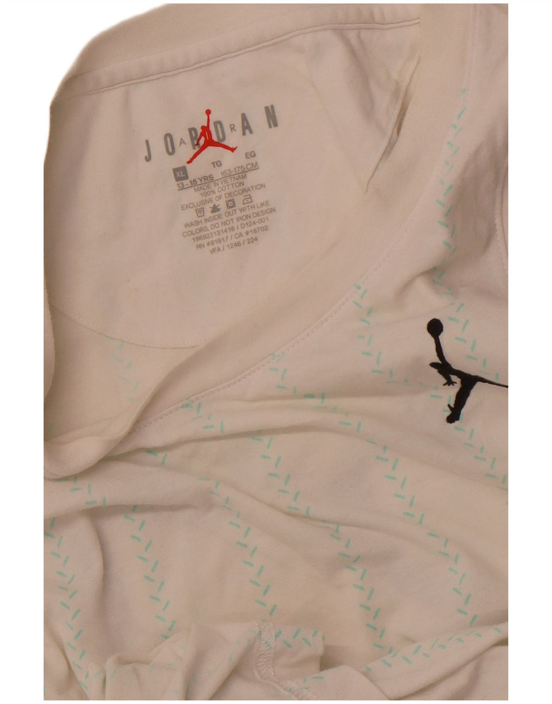 JORDAN Débardeur graphique pour garçon 13-14 ans XL en coton rayé blanc cassé
