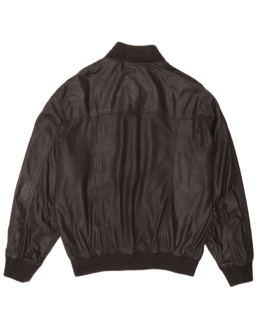 Veste Bomber En Cuir Homme Vintage IT 54 2XL Noir