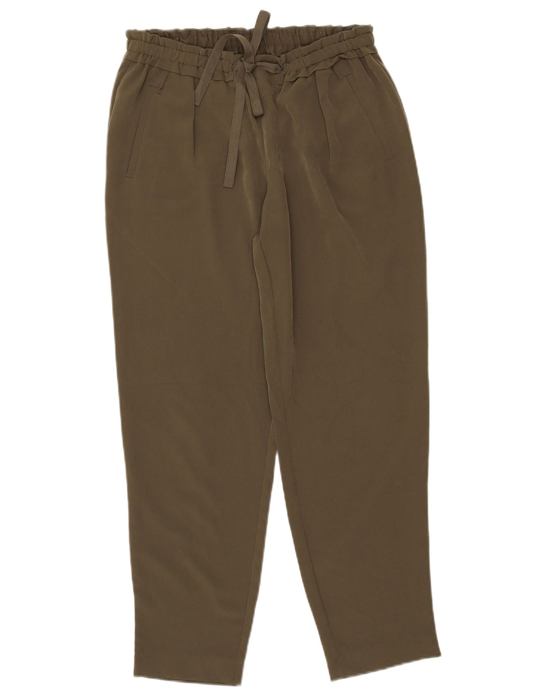 Pantalon décontracté fuselé Zara Femme Moyen W28 L27 Kaki Polyester