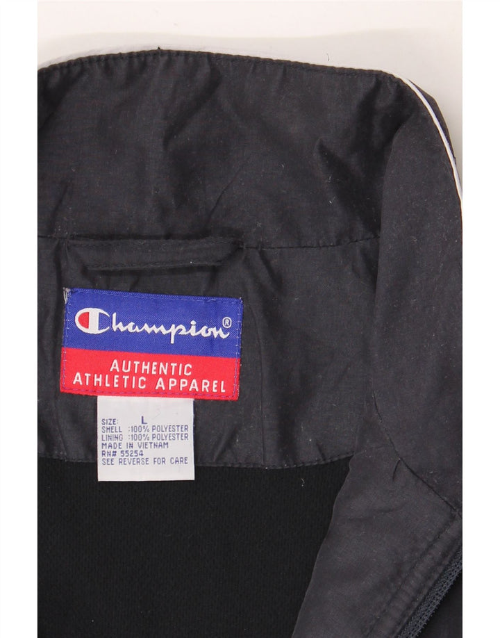 Champion Veste de survêtement pour homme en polyester color block Bleu marine Taille L