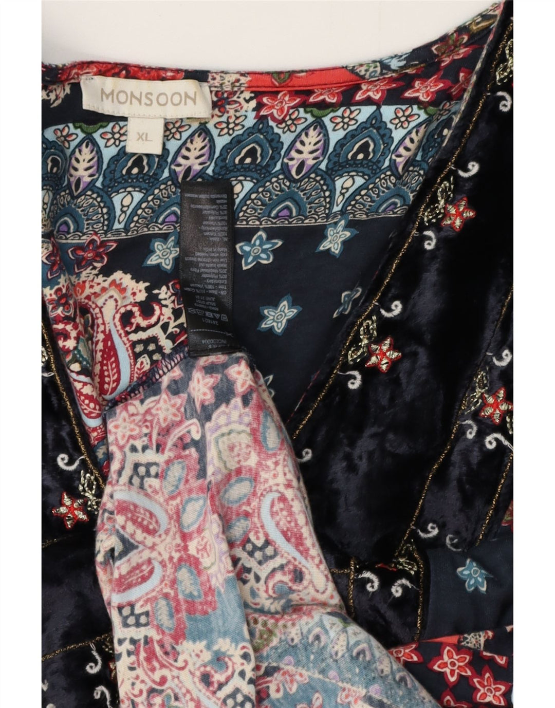 Monsoon Femme Robe Oversize à Volants UK 18 XL Coton Multicolore