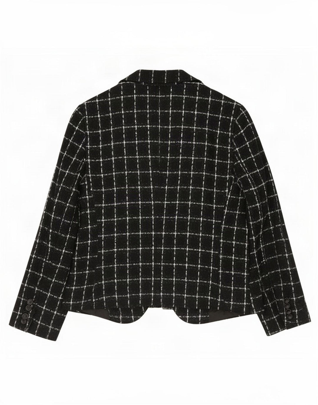 Zara Femme 1 Bouton Blazer Veste EU 44 XL Noir Plaid Acrylique