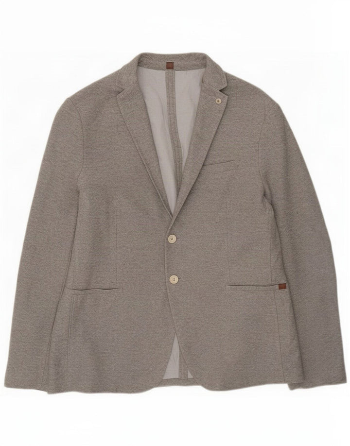 Zara Veste Blazer 2 Boutons Homme EU 56 XL Gris Polyester